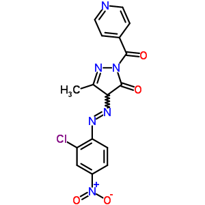 4-(2-Chloro-4-nitro-phenyl)diazenyl-5-methyl-2-(pyridine-4-carbonyl)-4h-pyrazol-3-one Structure,78503-81-8Structure