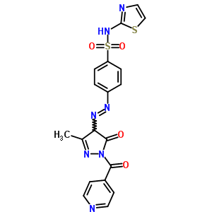 4-[[3-Methyl-5-oxo-1-(pyridine-4-carbonyl)-4h-pyrazol-4-yl]diazenyl]-n-(1,3-thiazol-2-yl)benzenesulfonamide Structure,78503-88-5Structure