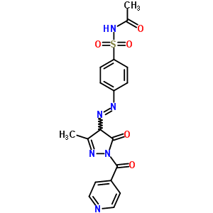 N-((4-((e)-(1-isonicotinoyl-3-methyl-5-oxo-4,5-dihydro-1h-pyrazol-4-yl)diazenyl)phenyl)sulfonyl)acetamide Structure,78503-91-0Structure