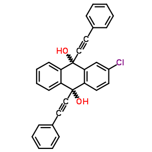 2-Chloro-9,10-bis(2-phenylethynyl)anthracene-9,10-diol Structure,80034-04-4Structure