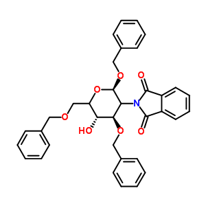 Benzyl 2-deoxy-2-phthalimido-3,6-di-o-benzyl-beta-d-glucopyranoside Structure,80035-36-5Structure