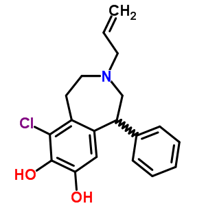 (+/-)-6-Chloro-7,8-dihydroxy-3-allyl-1-phenyl-2,3,4,5-tetrahydro-1h-3-benzazepine hydrobromide Structure,80751-65-1Structure