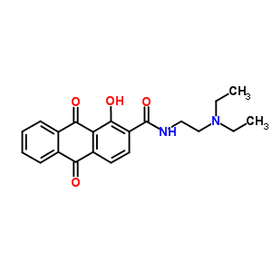 2-Anthracenecarboxamide, n-(2-(diethylamino)ethyl)-9,10-dihydro-1-hydroxy-9,10-dioxo-, monohydrochloride Structure,81085-98-5Structure