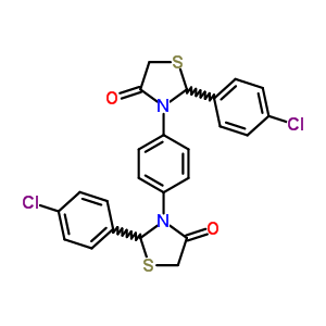 4-Thiazolidinone,3,3-(1,4-phenylene)bis[2-(4-chlorophenyl)- Structure,81512-22-3Structure