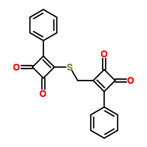 2-[(3,4-Dioxo-2-phenyl-1-cyclobutenyl)methylsulfanyl]-3-phenyl-cyclobut-2-ene-1,4-dione Structure,81758-67-0Structure