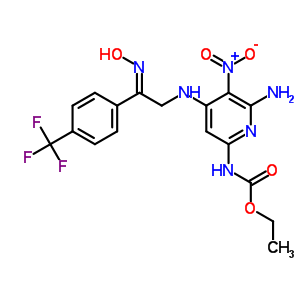 Ethyl n-[6-amino-4-[[(2z)-2-hydroxyimino-2-[4-(trifluoromethyl)phenyl]ethyl]amino]-5-nitro-pyridin-2-yl]carbamate Structure,82585-71-5Structure