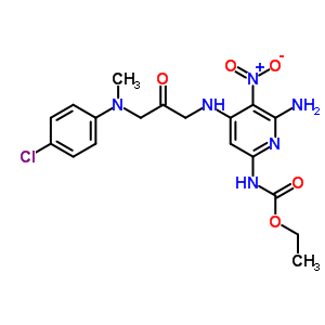 Ethyl n-[6-amino-4-[[3-[(4-chlorophenyl)-methyl-amino]-2-oxo-propyl]amino]-5-nitro-pyridin-2-yl]carbamate Structure,82585-74-8Structure