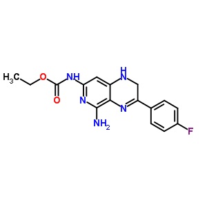 Ethyl (5-amino-3-(4-fluorophenyl)-1,2-dihydropyrido(3,4-b)pyrazin-7-yl)carbamate Structure,82585-95-3Structure