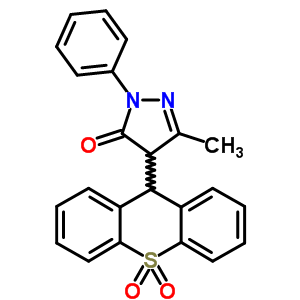 3H-pyrazol-3-one,4-(10,10-dioxido-9h-thioxanthen-9-yl)-2,4-dihydro-5-methyl-2-phenyl- Structure,82619-85-0Structure