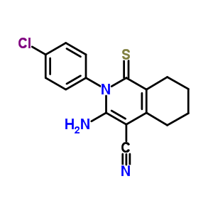 3-Amino-2-(4-chlorophenyl)-1-sulfanylidene-5,6,7,8-tetrahydroisoquinoline-4-carbonitrile Structure,82972-85-8Structure