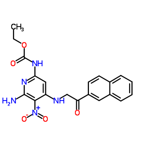 Ethyl n-[6-amino-4-[(2-naphthalen-2-yl-2-oxo-ethyl)amino]-5-nitro-pyridin-2-yl]carbamate Structure,83269-06-1Structure