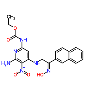 Ethyl n-[6-amino-4-[[(2e)-2-hydroxyimino-2-naphthalen-2-yl-ethyl]amino]-5-nitro-pyridin-2-yl]carbamate Structure,83269-19-6Structure