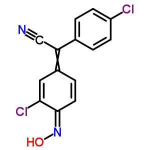 Benzeneacetonitrile, 4-chloro-a-[3-chloro-4-(hydroxyimino)-2,5-cyclohexadien-1-ylidene]- Structure,842-13-7Structure