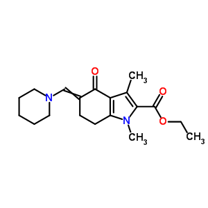 Ethyl 1,3-dimethyl-4-oxo-5-(1-piperidylmethylidene)-6,7-dihydroindole-2-carboxylate Structure,84990-06-7Structure