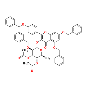 5,7-Bis-(benzyloxy)-alpha-(4-(benzyloxy)phenyl)-3-[3,4-di-o-acetyl-alpha-o-acetyl-alpha-l-rhamnopyranosyloxyl]-4h-chromen-4-one Structure,849938-27-8Structure