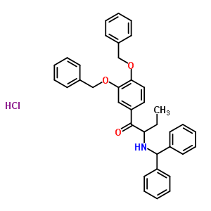 Rac 1-[3,4-(dibenzyloxy)phenyl]-2-[(diphenylmethyl)amino]-1-butanone hydrochloride Structure,855220-23-4Structure