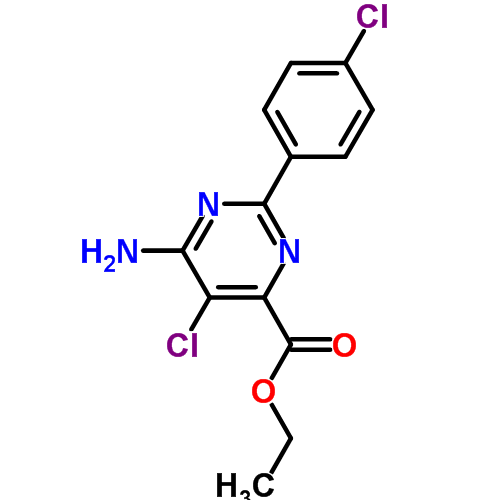 6-Amino-5-chloro-2-(4-chloro-phenyl)-pyrimidine-4-carboxylic acid ethyl ester Structure,858955-37-0Structure