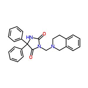 3-(3,4-Dihydro-1h-isoquinolin-2-ylmethyl)-5,5-diphenyl-imidazolidine-2,4-dione Structure,86254-08-2Structure