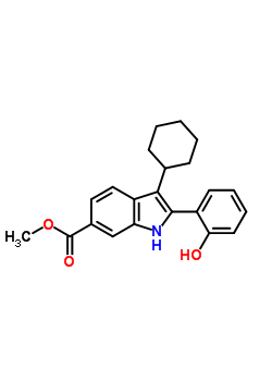 Methyl 3-cyclohexyl-2-(2-hydroxyphenyl)-1h-indole-6-carboxylate Structure,863578-50-1Structure