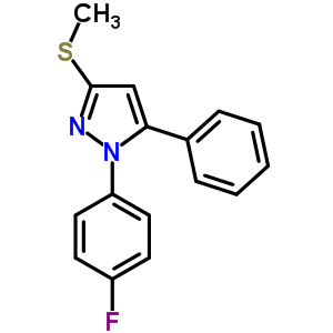 1-(4-Fluorophenyl)-3-methylthio-5-phenyl-1h-pyrazole Structure,871110-20-2Structure