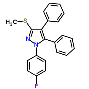 1-(4-Fluorophenyl)-3-methylthio-4,5-diphenyl-1h-pyrazole Structure,871110-21-3Structure