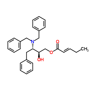 (2S,3s)-3-(dibenzylamino)-2-hydroxy-4-phenylbutyl (2e)-2-pentenoate Structure,871949-03-0Structure