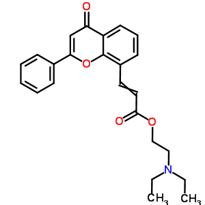 2-Propenoicacid, 3-(4-oxo-2-phenyl-4h-1-benzopyran-8-yl)-, 2-(diethylamino)ethyl ester Structure,87626-87-7Structure