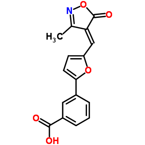 3-(5-[(E)-(3-methyl-5-oxoisoxazol-4(5h)-ylidene)methyl ]-2-furyl)benzoic acid Structure,884497-55-6Structure