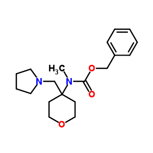 Methyl-(4-pyrrolidin-1-ylmethyl-tetrahydro-pyran-4-yl)-carbamic acid benzyl ester Structure,886363-06-0Structure