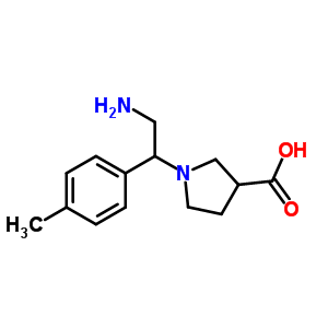 1-(2-Amino-1-p-tolyl-ethyl)-pyrrolidine-3-carboxylic acid Structure,886364-05-2Structure