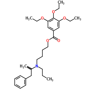 Benzoic acid,3,4,5-triethoxy-, 4-[(1-methyl-2-phenylethyl)propylamino]butyl ester,hydrochloride (1:1) Structure,88688-74-8Structure