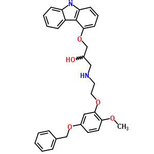 1-({2-[5-(Benzyloxy)-2-methoxyphenoxy]ethyl}amino)-3-(9h-carbazol-4-yloxy)-2-propanol Structure,887353-00-6Structure