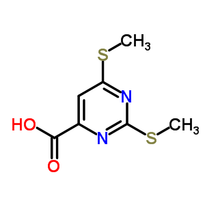 4-Pyrimidinecarboxylicacid, 2,6-bis(methylthio)- Structure,90151-13-6Structure