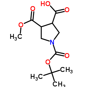 1-Boc-4-(methoxycarbonyl)pyrrolidine-3-carboxylicacid Structure,902835-87-4Structure