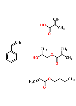 2-Methyl-2-propenoic acid 1,2-propanediol monoester polymer with butyl 2-propenoate, ethenylbenzene and 2-methyl-2-propenoic acid Structure,9045-82-3Structure