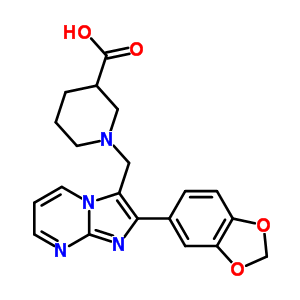 1-(2-Benzo[1,3]dioxol-5-yl-imidazo[1,2-a]pyrimidin-3-ylmethyl)-piperidine-3-carboxylic acid Structure,904816-50-8Structure