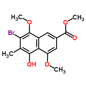 7-Bromo-5-hydroxy-4,8-dimethoxy-6-methyl-2-naphthalenecarboxylic acid methyl ester Structure,90577-16-5Structure