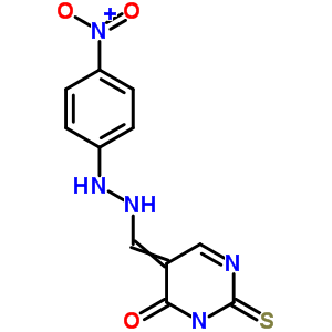 5-[[2-(4-Nitrophenyl)hydrazinyl]methylidene]-2-sulfanylidene-pyrimidin-4-one Structure,91094-04-1Structure