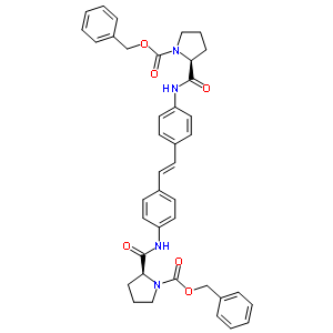 (2S,2’s)-benzyl 2,2’-(4,4’-((e)-ethene-1,2-diyl)bis(4,1-phenylene))bis(azanediyl)bis(oxomethylene)dipyrrolidine-1-carboxylate Structure,916442-98-3Structure