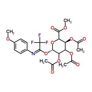 Methyl 2,3,4-tri-o-acetyl-1-o-[(1e)-2,2,2-trifluoro-n-(4-methoxyphenyl)ethanimidoyl]-beta-d-glycero-hexopyranuronate Structure,918158-52-8Structure