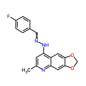 Benzaldehyde, 4-fluoro-,  (6-methyl-1,3-dioxolo[4,5-g]quinolin-8-yl)hydrazone Structure,91918-94-4Structure