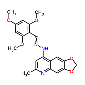 Benzaldehyde, 2,4,6-trimethoxy-,  (6-methyl-1,3-dioxolo[4,5-g]quinolin-8-yl)hydrazone Structure,91919-01-6Structure