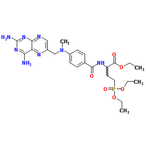 Ethyl 2-[[4-[(2,4-diaminopteridin-6-yl)methyl-methyl-amino]benzoyl]amino]-4-diethoxyphosphoryl-butanoate Structure,92215-59-3Structure