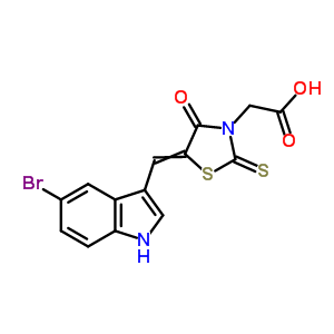 2-[5-[(5-Bromo-1h-indol-3-yl)methylidene]-4-oxo-2-sulfanylidene-thiazolidin-3-yl]acetic acid Structure,92423-68-2Structure