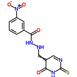 Benzoic acid, 3-nitro-,2-[(1,2,3,4-tetrahydro-4-oxo-2-thioxo-5-pyrimidinyl)methylene]hydrazide Structure,92644-27-4Structure