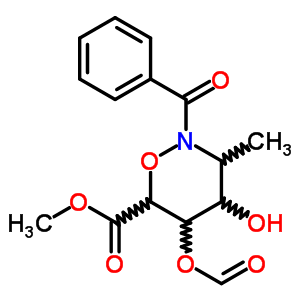 2H-1,2-oxazine-6-carboxylicacid, 2-benzoyl-5-(formyloxy)tetrahydro-4-hydroxy-3-methyl-, methyl ester Structure,92647-62-6Structure