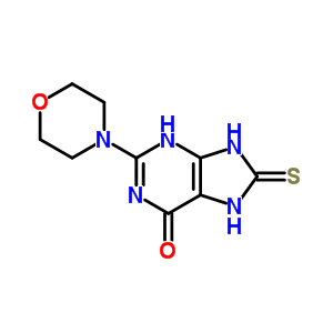 6H-purin-6-one,1,7,8,9-tetrahydro-2-(4-morpholinyl)-8-thioxo- Structure,92765-68-9Structure