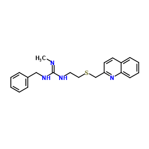 3-Benzyl-2-methyl-1-[2-(quinolin-2-ylmethylsulfanyl)ethyl]guanidine Structure,92885-53-5Structure