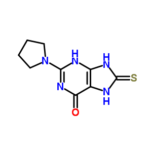 6H-purin-6-one,1,7,8,9-tetrahydro-2-(1-pyrrolidinyl)-8-thioxo- Structure,93263-96-8Structure