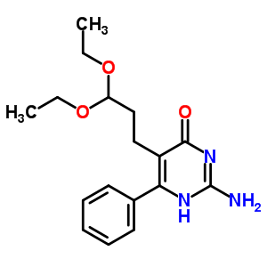 4(3H)-pyrimidinone,2-amino-5-(3,3-diethoxypropyl)-6-phenyl- Structure,93725-46-3Structure